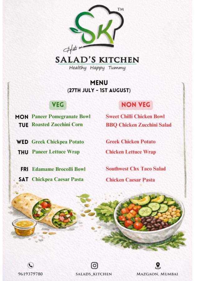 Salad menu
